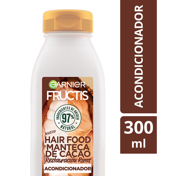 Imagen de FRUCTIS ACONDICIONADOR HAIR FOODS RESTAURACIÓN RIZOS MANTECA DE CACAO (300 ml)