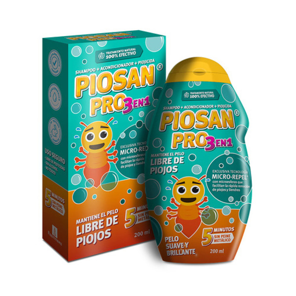 Imagen de PIOSAN PRO 3 EN 1 CHAMPU ACONDICIONADOR PIOJICIDA 4+0.5+2% [200 ml]