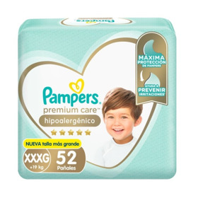 Imagen de PAMPERS PREMIUM CARE XXXGRANDE XXXG + 19kg [52 uni.]