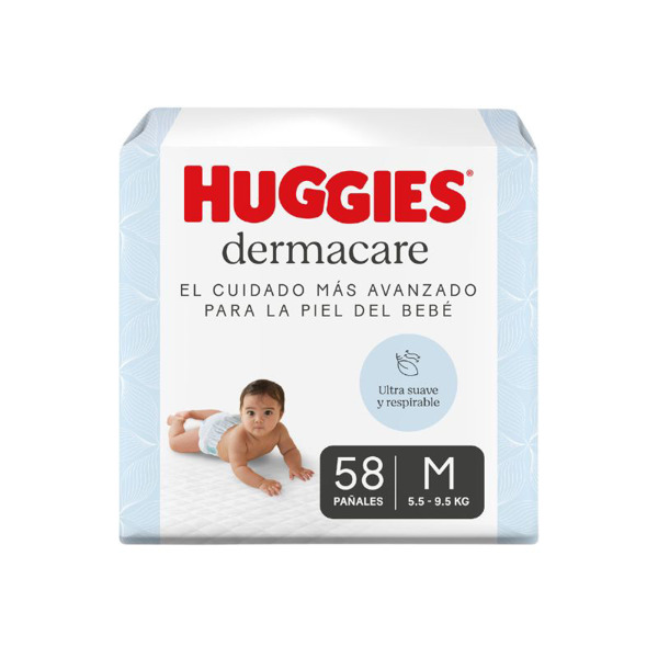 Imagen de HUGGIES DERMACARE M M  5.5 -9.5kg [58 uni.]
